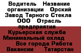 Водитель › Название организации ­ Орский Завод Тарного Стекла, ООО › Отрасль предприятия ­ Курьерская служба › Минимальный оклад ­ 30 000 - Все города Работа » Вакансии   . Татарстан респ.,Чистопольский р-н